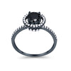 925 Sterling Silver Halo Art Deco Wedding Engagement Ring Round Cubic Zirconia
