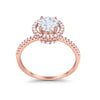 925 Sterling Silver Halo Art Deco Wedding Engagement Ring Round Cubic Zirconia