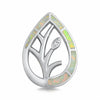 925 Sterling Silver Art Deco Teardrop Pear Flower Pendant