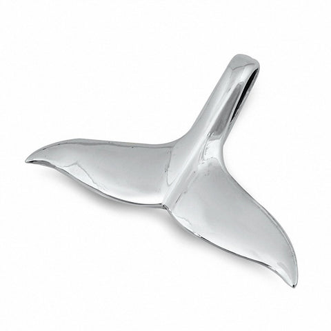 925 Sterling Silver Plain Whale Tail Pendant
