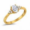925 Sterling Silver Cut Created Blue Opal Round Clear CZ Engagement Ring