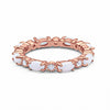 925 Sterling Silver Full Eternity Stackable Oval Created WO Round CZ Band Ring