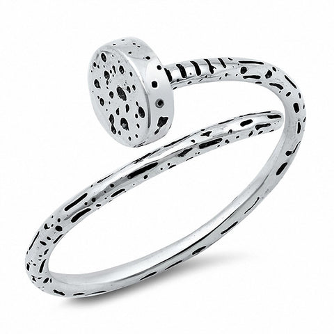 925 Sterling Silver Oxidized Nail Thumb Ring Band