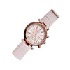 Rose Gold Steel Analog Calendar Wrist Watch With Waterproof Leather For Women