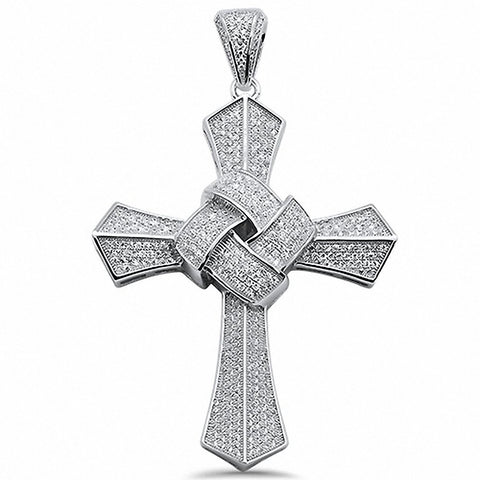 925 Sterling Silver Hip Hop Pave Cubic Zirconia Pendant