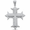 925 Sterling Silver Hip Hop Cross Round Micro Pave CZ Pendant