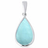 925 Sterling Silver Created Blue Opal Teardrop Pear Shape Solitaire Pendant