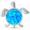 925 Sterling Silver Charm Simulated Stone Round CZ Pendant