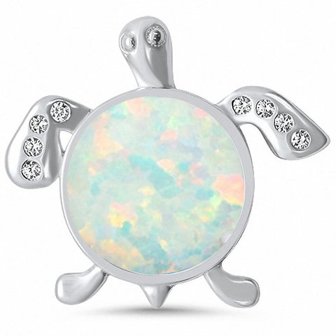 925 Sterling Silver Charm Simulated Stone Round CZ Pendant