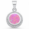 925 Sterling Silver Bezel Simulated Stone Round CZ Pendant
