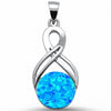 925 Sterling Silver Round Simulated Stone Celtic Pendant