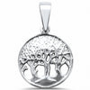 925 Sterling Silver Tree of Life Charm Plain Round Pendant