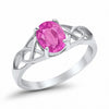 925 Sterling Silver Oval Created White Opal Black Tone Engagement Ring