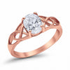 925 Sterling Silver Oval Created White Opal Black Tone Engagement Ring