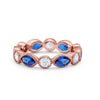 4mm Eternity Style Art Deco Band Ring Marquise Round Cubic Zirconia 925 Sterling Silver