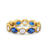 4mm Eternity Style Art Deco Band Ring Marquise Round Cubic Zirconia 925 Sterling Silver