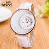 New Design Leather Strap Wrist Watch With Crystal Solid Color For Women