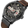 Men Military Sports Casual Leather Wrist Watch