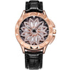 Crystal Real Leather Band With Big Dial Bracelet Wristwatch For Women