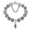 Authentic 925 Enamel Silver Crystal Bracelet For Women