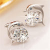 High Quality 925 Sterling Silver Plated Romantic Dolphin Love Stud Earrings For Women