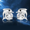 High Quality 925 Sterling Silver Plated Romantic Dolphin Love Stud Earrings For Women