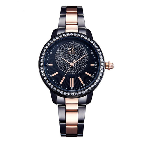 Top Brand Crystal Rose Gold Wrist Watch For Women