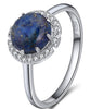 925 Sterling Silver Pave Lapis Lazuli Setting Rings For Women