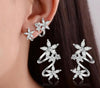925 Sterling Silver Butterfly Star Flower CZ Zircon Stud Earrings For Women