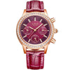 Top Diamond Design Luxury Leather Band Watch For Women