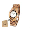 Zebra Bamboo Wood Timepiece Casual Wrist Watch For Women