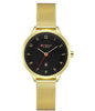 New Style Stainless Steel Gold Round Watch For Women With Blue Color