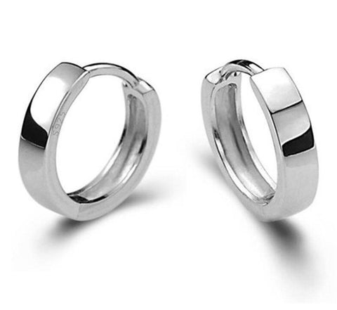 925 Sterling Silver Smooth Surface Stud Earrings For Women Men