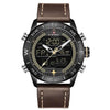 Sports Waterproof Multi function LED Chronograph Leather Wrist Watch Clock 9144