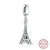 Paris Eiffel Tower Pendant Hanging Beads With 925 Sterling Silver For Women