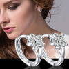 925 Sterling Silver Crystal Row Luxury Silver Earrings For Women