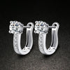 925 Sterling Silver Crystal Row Luxury Silver Earrings For Women