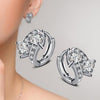 925 Sterling Silver Crystal Row Luxury Silver Earrings For Women