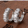 925 Sterling Silver Crystal Row Luxury Silver Earrings For Women