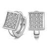 925 Sterling Silver Crystal Row Luxury Silver Earrings For Women