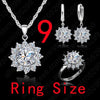 New Fashion Sun Flower Wedding Jewelry Pendant Necklace Rings With 925 Sterling Silver For Women