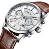 New Fashion Analog Quartz 30M Waterproof Chronograph Sport Date Leather Band Watches