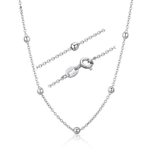 925 Sterling Silver Cross Beaded Chain Choker Necklaces For Women