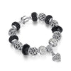 Authentic 925 Enamel Silver Crystal Bracelet For Women