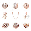 Charm Bead Rose Gold Pendant With Authentic 100% 925 Sterling Silver Jewelry For Women