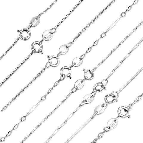 Classic Genuine Chain With 925 Silver Adjustable Fashion Jewelry