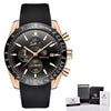 Silicone Strap Waterproof Sport Quartz Chronograph Military Watch