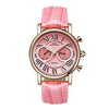 Red Leather Design Watch For Women With Calendar Multifunction