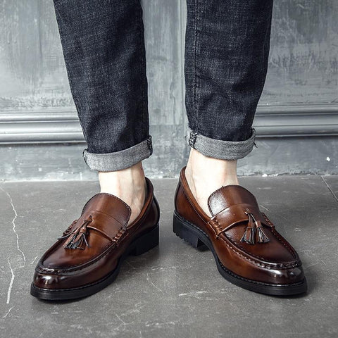 Men Flats Leather Oxfords Formal Shoes