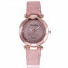 Starry Sky Wrist Watch Women Romantic Leather Rhinestone Designer Ladies Clock